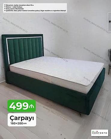 Məhsul: Yumşaq başlıqlı çarpayı Ölçü: 160×200 sm Xüsusiyyətlər: - — 1