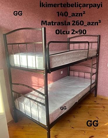 gul: Yeni ve Sifarişle ikimertebeliçarpayi 140_azn Matrasla 260_azn Olcu — 1