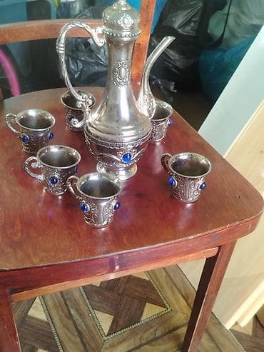 ibrik: Qəhvə dəsti, rəng - Gümüşü, Metal — 1