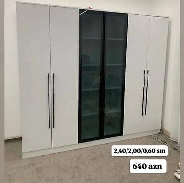 ikinci el qapi: Yeni, 4 qapılı, Güzgülü, Ağ, Digər material, Açılan, Düz dolab — 1