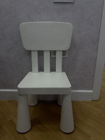 stul: Uşaq stulu – ağ rəngdə, mini ölçülü ikea - Dizayn: Yumru kənarlı — 3