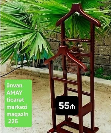 ev saatleri: Taxta geyim asılqanları – ev və ofis üçün praktik təşkilat həlli — 5