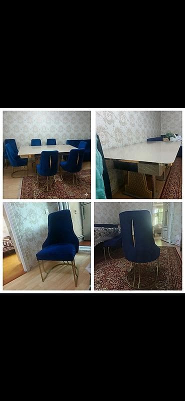 Для кухни, Нераскладной, Прямоугольный стол, 6 стульев — 1