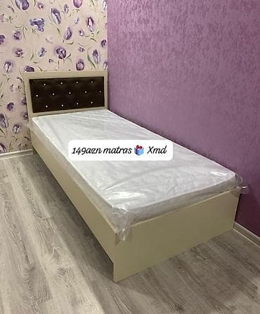 matrazlar: Tək nəfərlik çarpayı və matras dəsti. - Ölçü: təxmini 90×190 sm (tək — 1