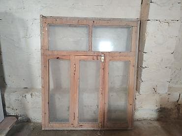 Taxta pəncərə çərçivəsi - Material: tam ağac (taxta karkas), tək şüşə