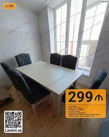 kohnə stul: Masa dəsti - Ölçülər: 90 × 160 sm - Mexanizm: açılmayan - Stul sayı — 1