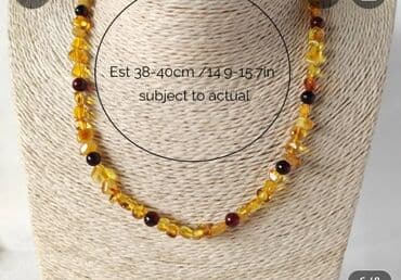 Lincoln: Təbii kəhrəba aksesuar dəsti - Material: 100% təbii kəhrəba (sarı — 2