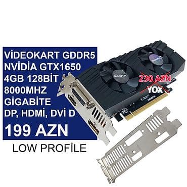 Videokart "Nvidia GTX1650 4GB 128bit 8000Mhz Gigabyte Low Profile"