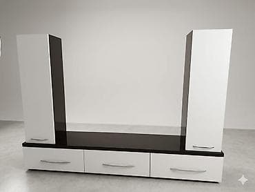 Düz TV altlığı, Polkalı, Laminat