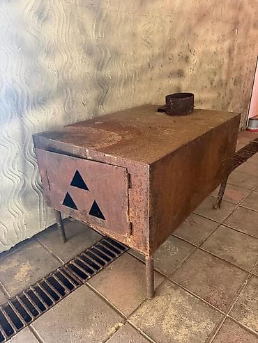 Metall soba (odun/kömür üçün) - Material: qalın poladdan qaynaqla
