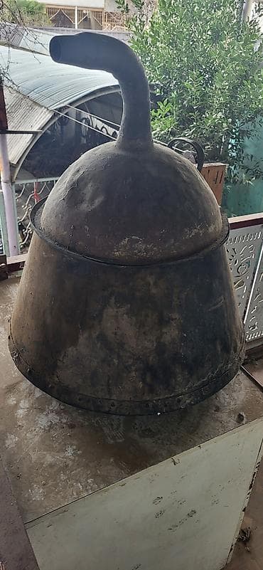 distillə aparatı: Məhsul: Mis distillə qazanı (səməni/araq üçün), qapaq və buxar borusu — 3