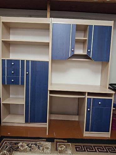 stol gence: Uşaq/gənc otağı üçün modul divar mebeli və yazı masası komplekti - — 3