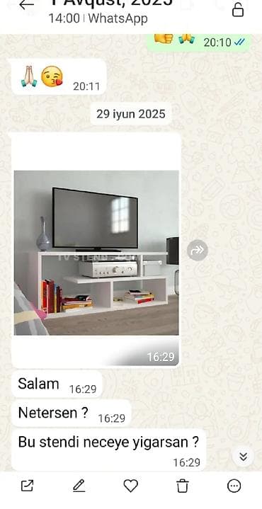 huseyn tv: Düz TV altlığı, Polkalı, Laminat — 1