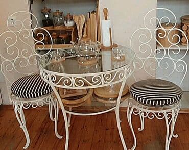 gaming oturacaqlar: Mətbəx üçün, Yeni, Açılmayan, Yumru masa, 2 stul — 1