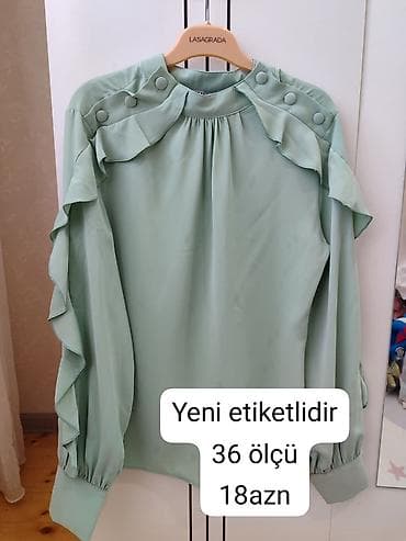 Baş geyimləri: Qadın bluz. qolu dalğavari. Yeni etiketli — 1