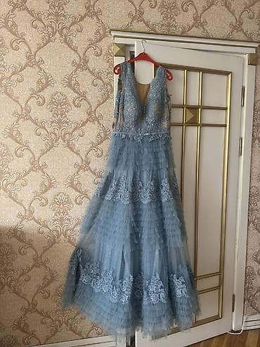 3d acki: Zərif ziyafət/libas - Rəng: toz mavi (dusty blue) - Model: dərin — 1