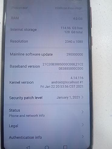 samsung galaxy note 20: Honor 10i, 128 GB, rəng - Bənövşəyi, Barmaq izi — 3