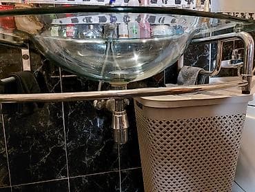 hamam ref: Продаётся стеклянная раковина из толстого стекла, с металлическими — 5