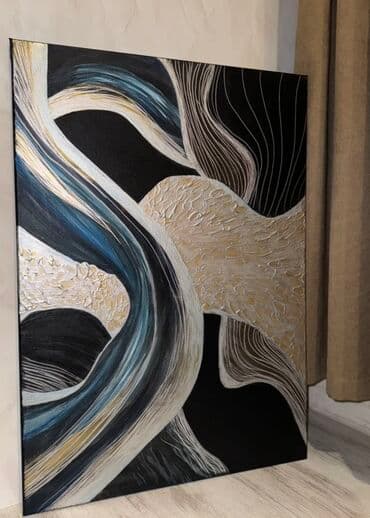 əla şəkillər: Abstrakt rəsm əsəri – teksturalı akril boya, kətan üzərində - — 2