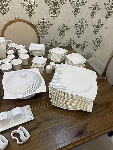 abedni servisler: Nahar dəsti, rəng - Ağ, Farfor — 2