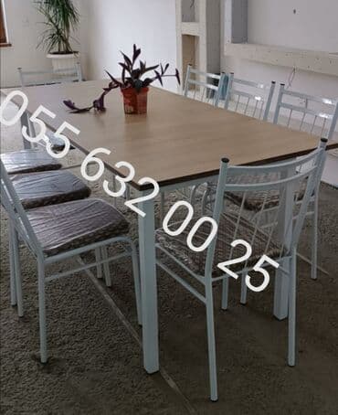 bağça üçün: Yeni, Kvadrat masa, 9 stul, Açılmayan, Stullar ilə, Metal, Azərbaycan — 2