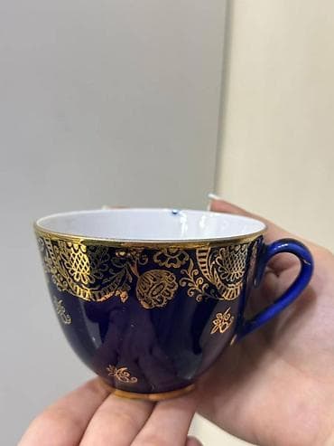 pendir qabi: Fincanlar, rəng - Göy, 6 ədədli dəst, 250 ml, Almaniya — 1