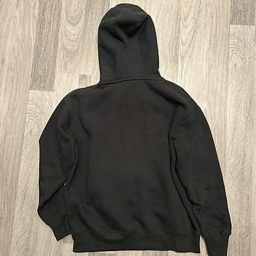 Pull&Bear Qara kapüşonlu hoodi - Rəng: tam qara — 4