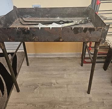 Metall manqal/şiş kababı sobası 40X70 ölçülü manqal 3-4 dəfə işlənib — 5