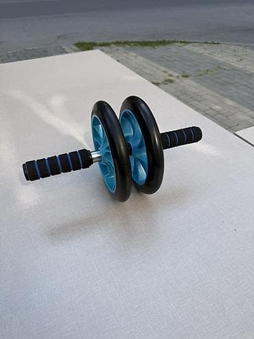 idman üçün rezin: İki təkərli qarın əzələsi təkəri (ab wheel) - İkiqat təkər dizaynı — 1