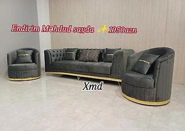 Modern yumşaq mebel dəsti – 3 hissə: - 1 nəfərlik 2 ədəd kreslo -