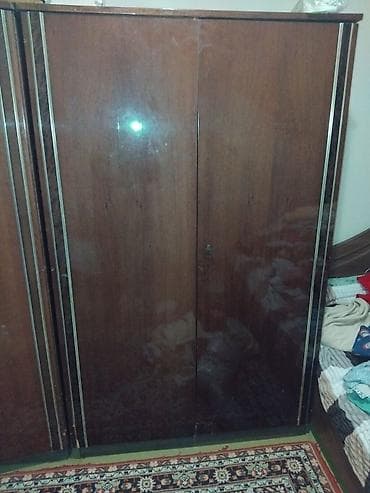 2 qapılı, Qəhvəyi, Taxta, Açılan, Düz dolab