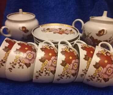 cayni servis: Çay dəsti, rəng - Ağ, Farfor — 3