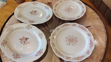 Boşqablar, 4 ədədli dəst, rəng - Ağ, Keramika