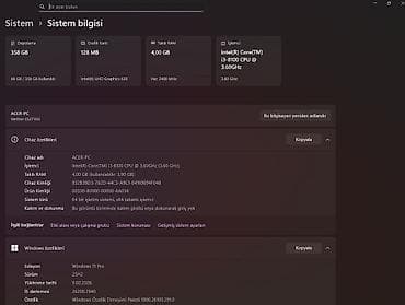 Acer Veriton ES2735G masaüstü kompüter Texniki xüsusiyyətlər: -