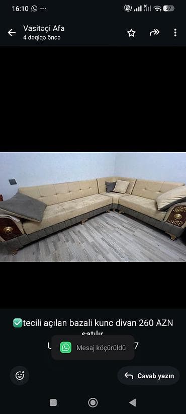 divan satisi: ✅tecili açılan bazali kunc divan 260 AZN satılır. Unvan inqilab*afa — 1