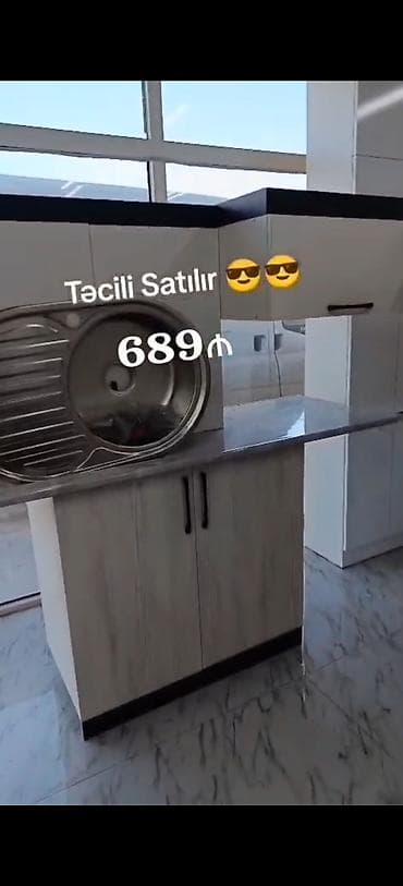 king mebel: *Yeni vitrin mətbəx mebel 689₼* Moyka hediyyə çatdırılma — 3