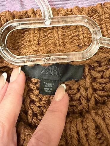 ZARA qadın kardiqanı - Model: qısa (cropped) kardiqan - Rəng: isti — 2