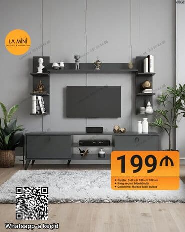 işlənmiş polkalar: Düz TV altlığı, Polkalı, Laminat — 1