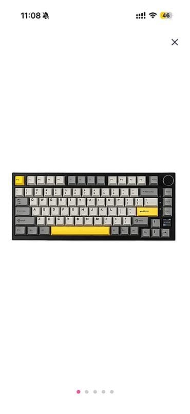 komputer setup: Məhsul: Oyun klaviaturası Ajazz AK820 PRO Black Gray Yellow Gift — 1