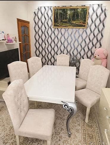 stol satisi: Stol ( acilmir) ve 6 eded stul satilir olcu 1.7/1 qiymet 250 azn unvan — 1