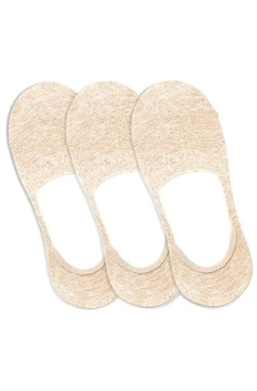 Gizli kəsimli, pamuk qarışımlı qadın qısa corabları – 3-lük dəst - — 2