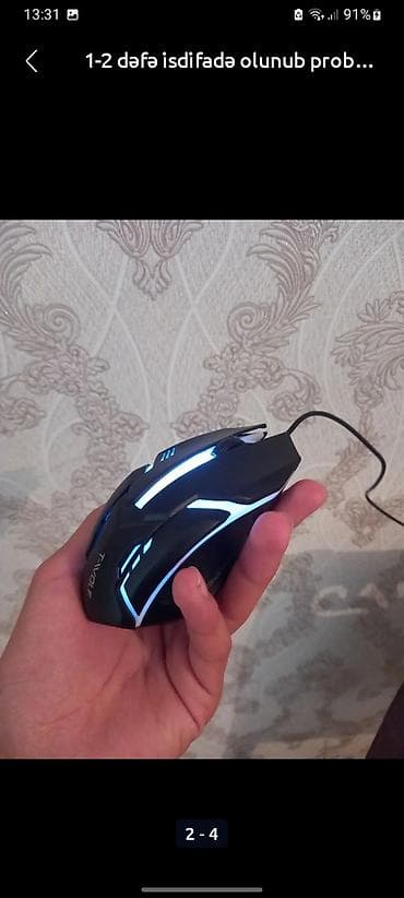 Kompüter və noutbuk aksesuarları: Məhsul: T-WOLF markalı işıqlı klaviatura və işıqlı simli mouse — 4