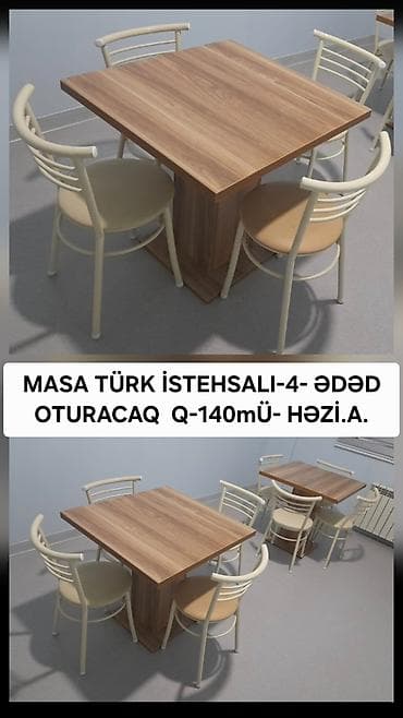 Stullar ilə, Kvadrat masa, 4 nəfər, Türkiyə — 2