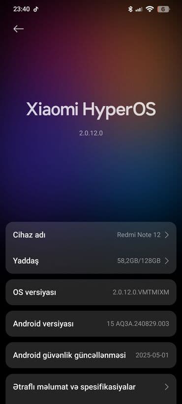 resmi not 12: Redmi Note 12, 128 GB, rəng - Qara, Sənədlərlə — 7