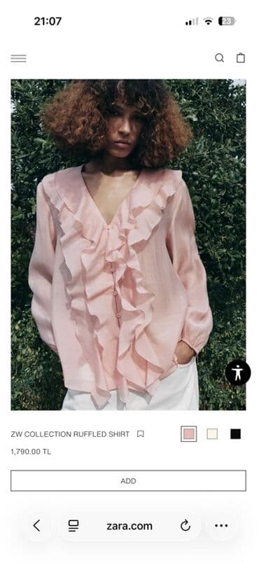 qadın koynekleri: Zara ZW Collection Ruffled Shirt – qadın köynəyi Türkiyə saytından — 3