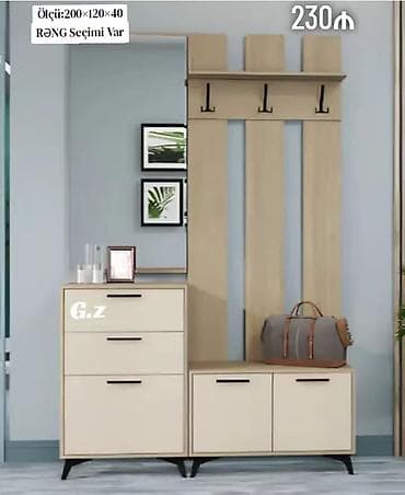 Dəhliz üçün çoxfunksiyalı paltar asqısı və şkaf dəsti - Ölçü