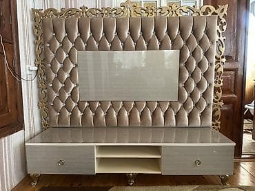 mermer metbex mebelleri: Düz TV altlığı, Polkalı — 4