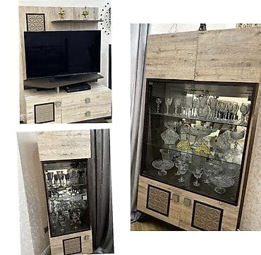 Qonaq otağı üçün mebel dəsti - Tərkibi: - TV stendi: geniş üst