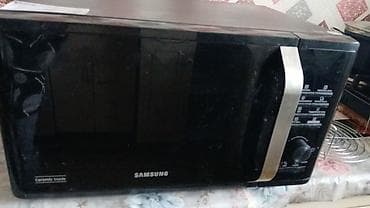 zimmer soba: Mikrodalğalı soba Samsung, Ayrıca dayanan, Qril ilə, rəng - Qara, İşlənmiş — 2