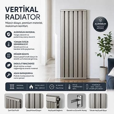 desmalar: Yeni Seksiyalı Radiator Alüminium, Pulsuz çatdırılma, Ödənişli quraşdırma, Zəmanətli, Kredit yoxdur — 6